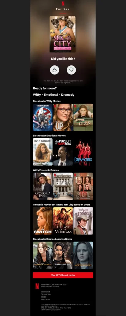 exemplo email netflix